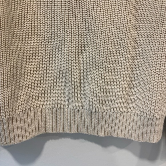 J. Crew Cream Knit Chunky Mock Neck Sweater Shoulder Buttons Preppy Costal - Picture 4 of 11